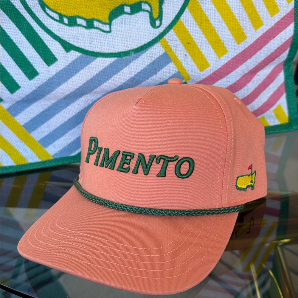 2026 Masters Script “PIMENTO” Hat Augusta National Golf Peach
